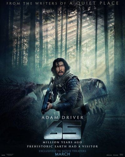 CINEMA : 65 - La Terre d'Avant, Adam Driver face à des dinosaures dans le premier trailer du film de SF des auteurs de Sans un Bruit