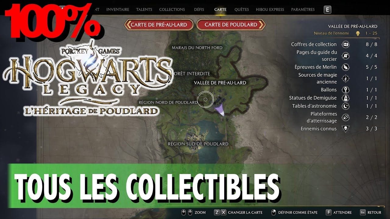 VALLÉE DE PRÉ-AU-LARD - TOUS LES COLLECTIBLES COFFRE / PAGE / STATUE ... - HOGWARTS LEGACY