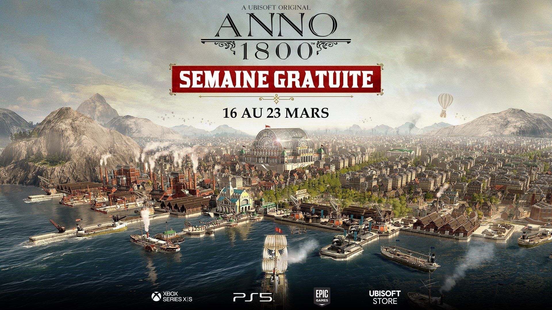 GEEKNPLAY - Anno 1800- Le jeu sera jouable gratuitement du 16 au 23 mars sur consoles et PC - Home