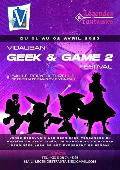 Geek and Game 2 Festival : la deuxième édition de cette convention de culture Geek ouvrira ses portes les 1er et 2 avril 2023 !