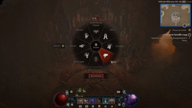 Le rejet de la mère Diablo 4 : Quel emote utiliser devant la statue de Lilith de cette quête secondaire ?