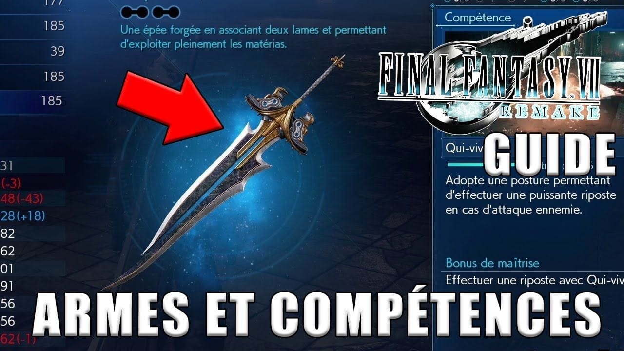 FINAL FANTASY VII REMAKE - TOUTES LES ARMES & COMPÉTENCES (Cloud, Tifa, Aerith & Barret) GUIDE