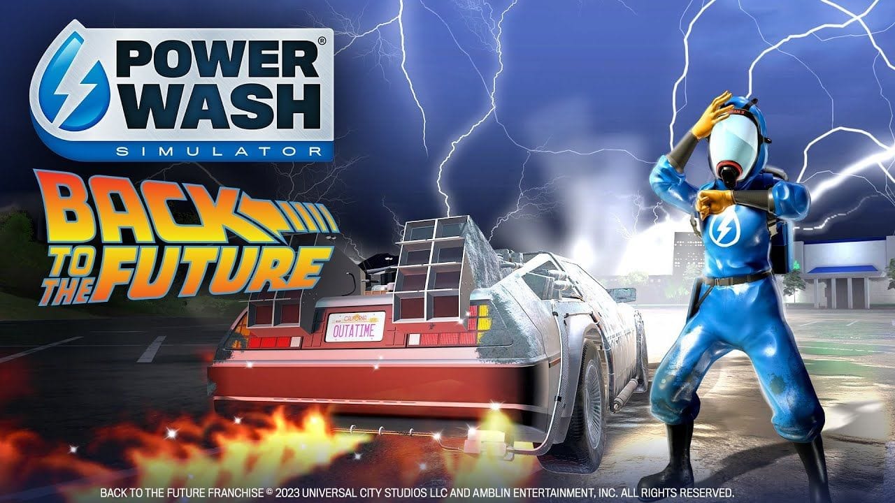 PowerWash Simulator : Vous allez bientôt pouvoir nettoyer à travers le temps grâce à un DLC Retour vers le Futur