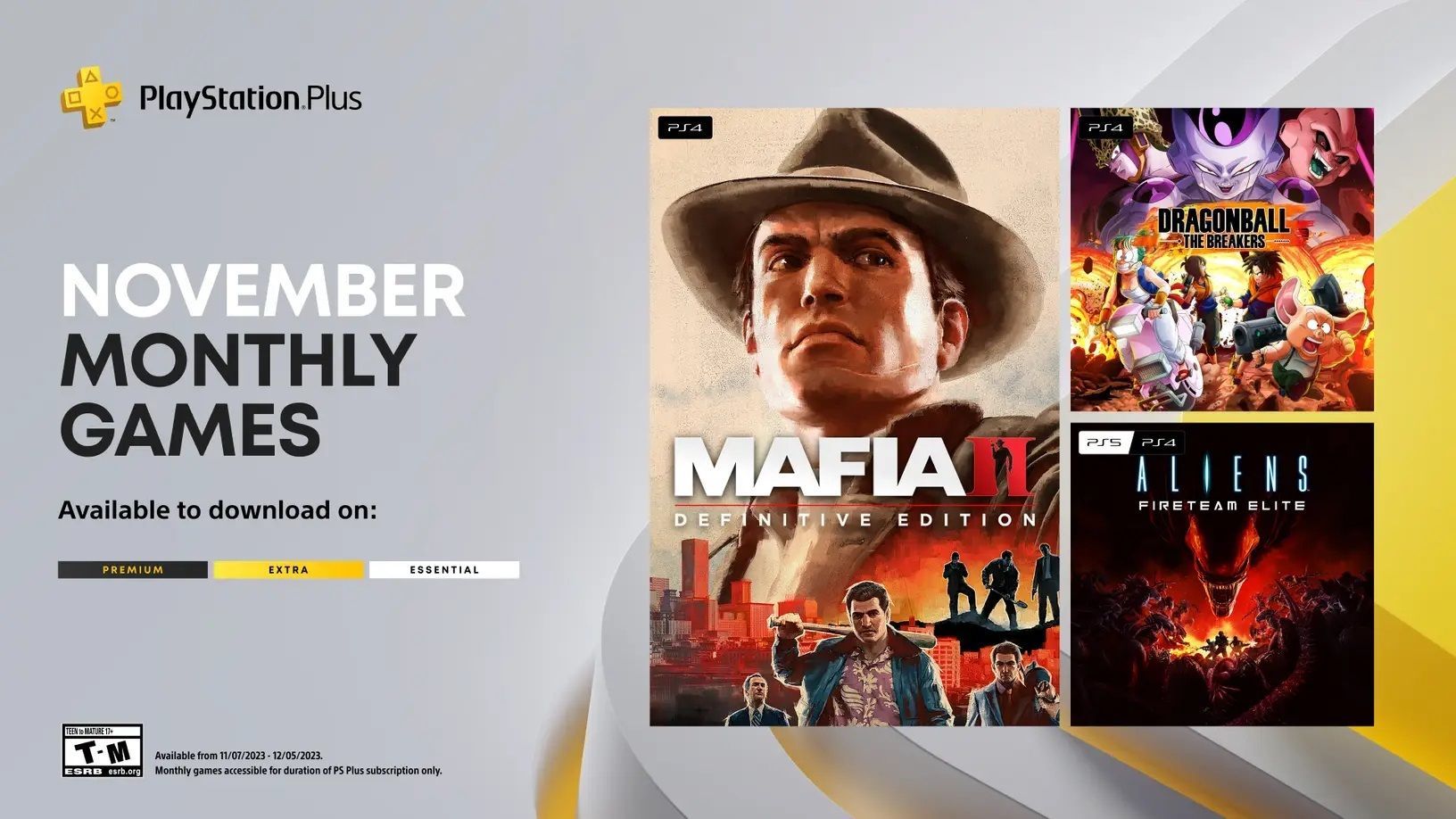 PlayStation Plus offre Mafia II, Aliens : Fireteam Elite et Dragon Ball : The Breakers en novembre