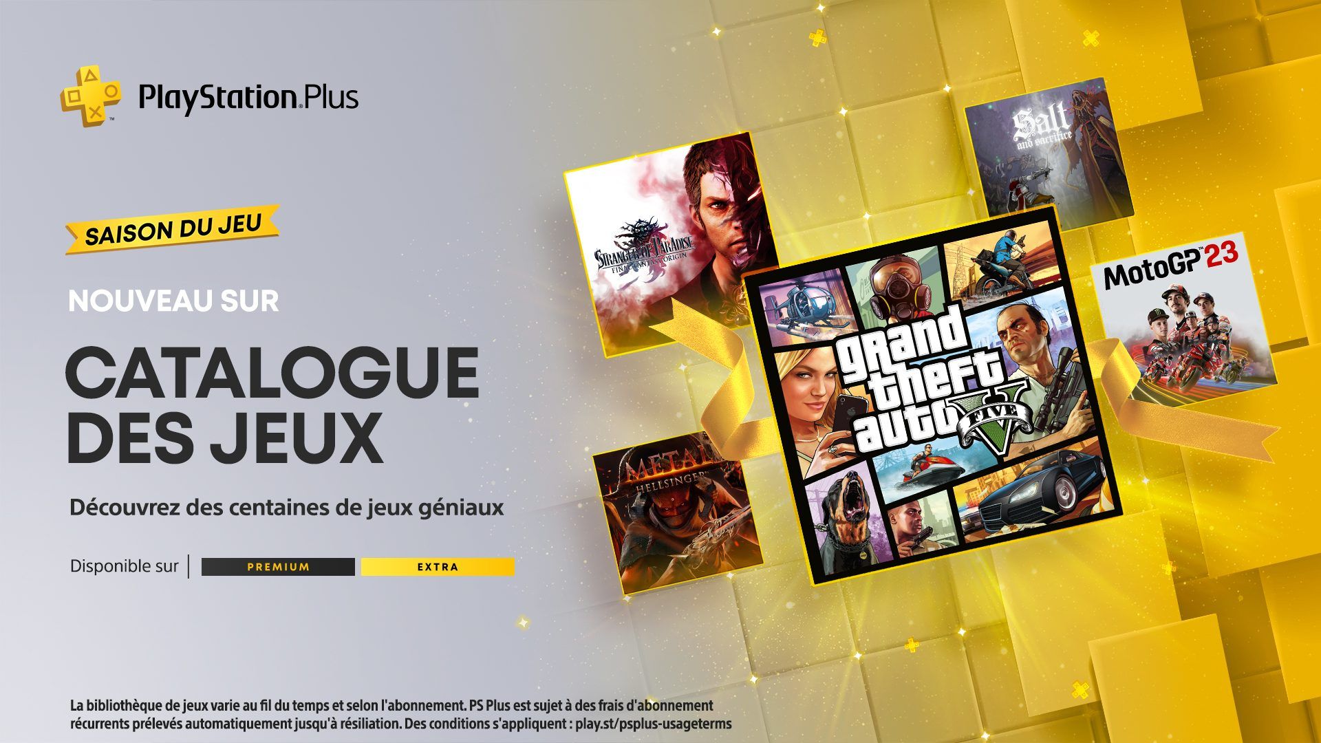 Catalogue des jeux PlayStation Plus pour décembre  : Grand Theft Auto  V, Stranger of Paradise: Final Fantasy Origin, Metal: Hellsinger et plus