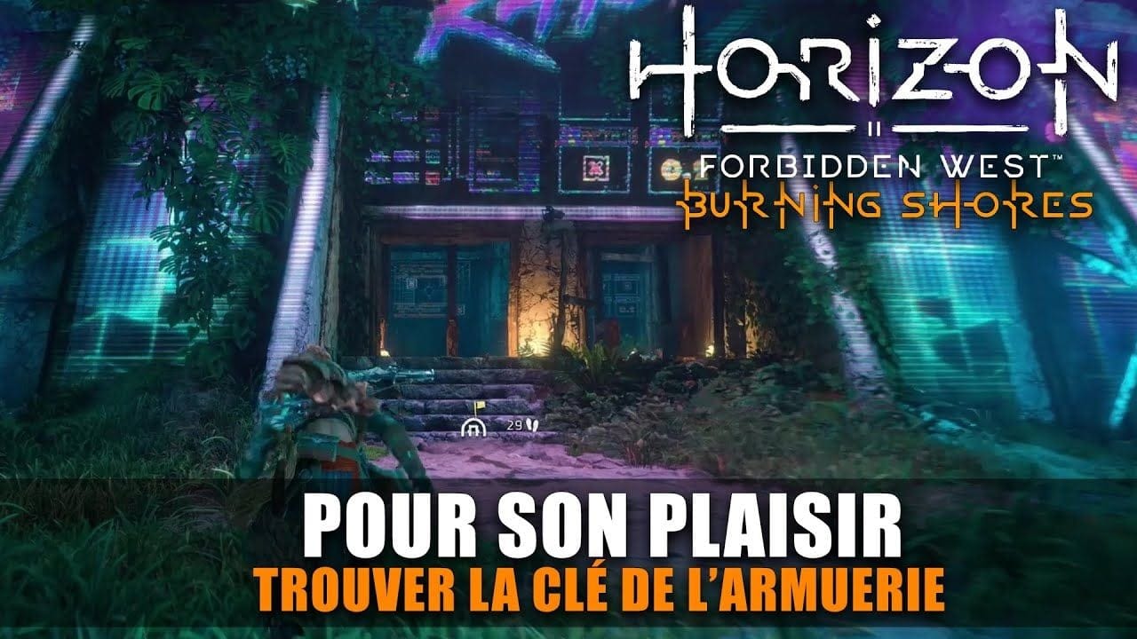 Horizon Forbidden West Burning Shores - Trouver la clé de l'armurerie (Pour son Plaisir) Volcan