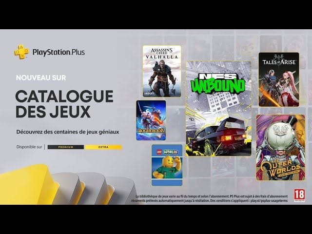 PlayStation Plus Extra/Premium - Février 2024 - Tales or Arise, NFS Unbound, AC Valhalla, etc.