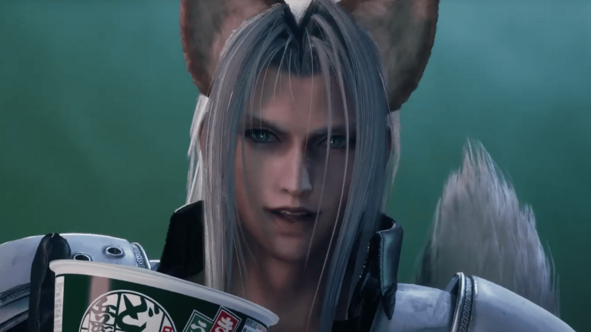 Final Fantasy 7 Rebirth marche dans les pas de FF15 : encore une fois, on a le droit à une collaboration complètement barrée… et à Séphiroth avec des oreilles de renard
