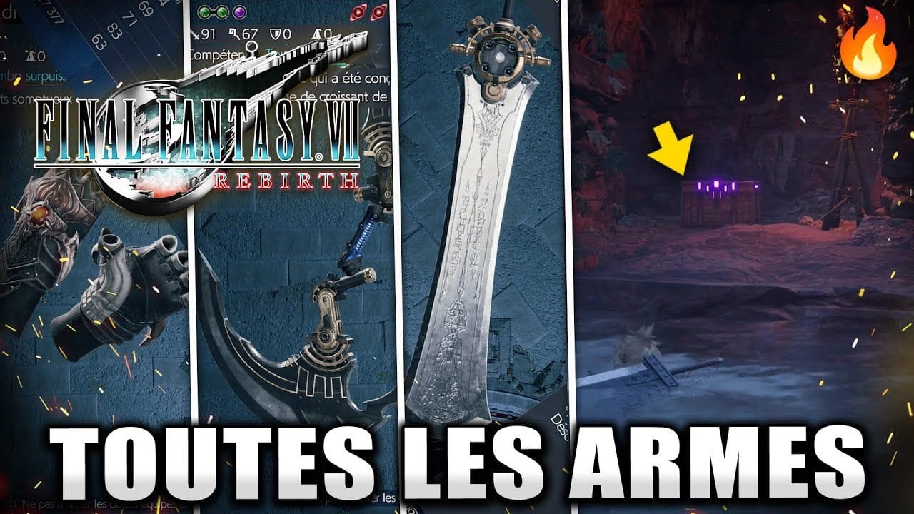 Final Fantasy 7 Rebirth - TOUTES LES ARMES & ÉPÉES (Emplacements)