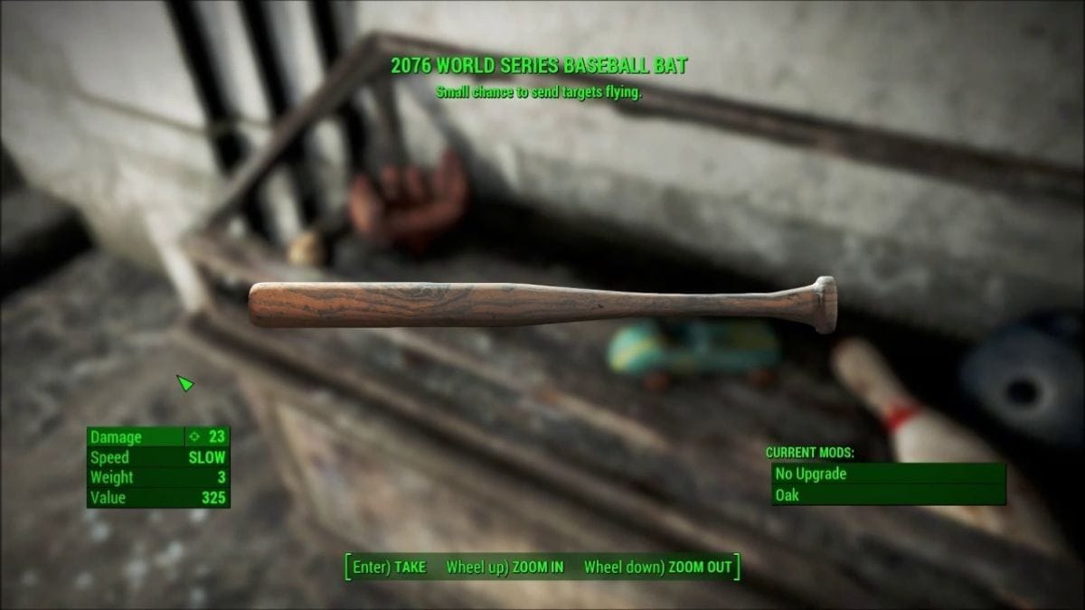 Trésors de Jamaica Plain Fallout 4 : Comment obtenir la batte de baseball des mondiaux 2076 ?
