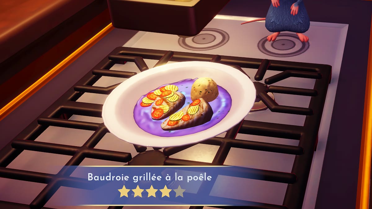 Baudroie grillée à la poêle Disney Dreamlight Valley : comment préparer cette recette 4 étoiles ?