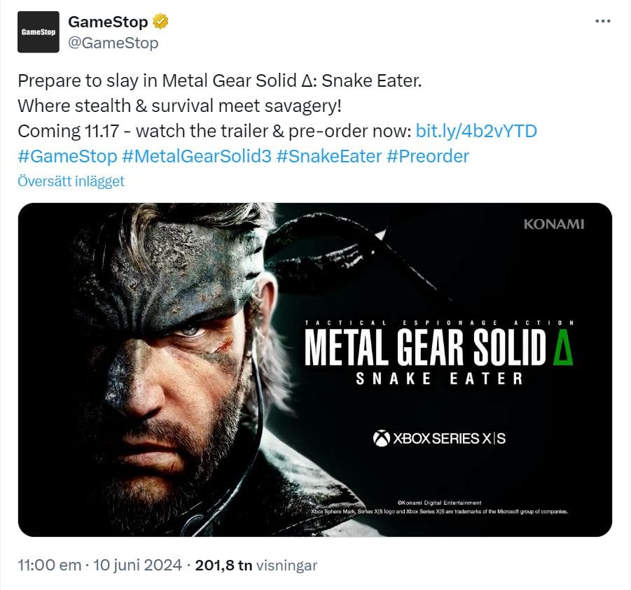 Metal Gear Solid Δ: Snake Eater sera lancé en novembre selon GameStop