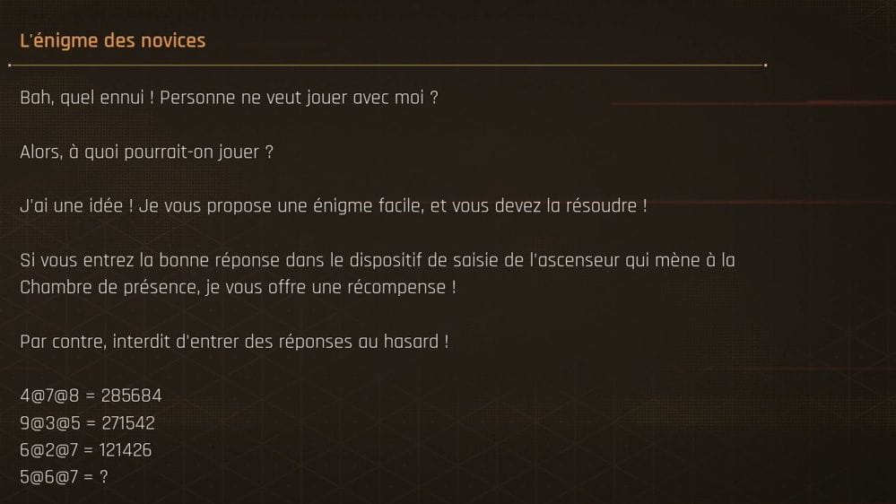 L'énigme des novices