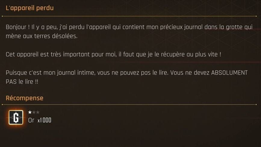 L'appareil perdu