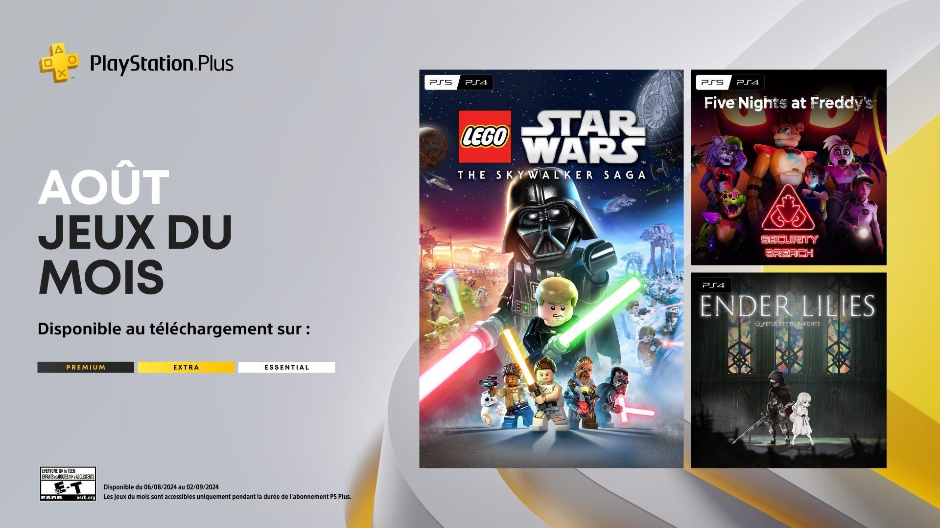 Les jeux du mois PlayStation Plus pour août : Lego Star Wars : La Saga Skywalker, Five Nights at Freddy’s: Security Breach et Ender Lilies: Quietus of the Knights