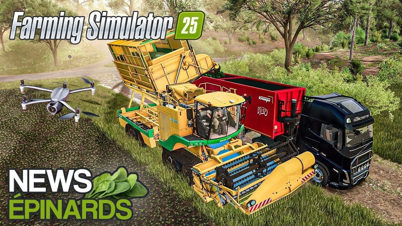 Récolteuse d'épinards sur Farming Simulator 25 ! Nouvelle culture, Nouvelles machines et shader FS25