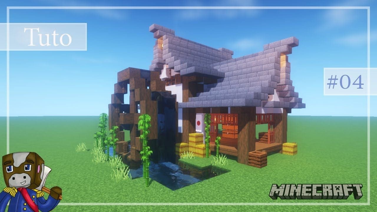Minecraft - Tuto Construire un Village Japonais de A à Z #04 - Le Moulin (+ Intérieur)