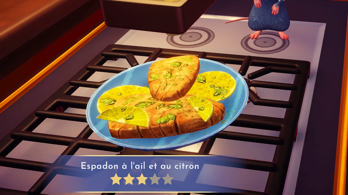 Espadon à l'ail et au citron Disney Dreamlight Valley : comment préparer cette recette 3 étoiles ?