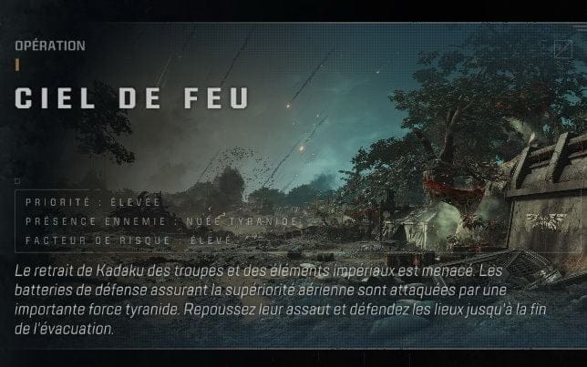 Ciel de feu (quatre plaques de données)