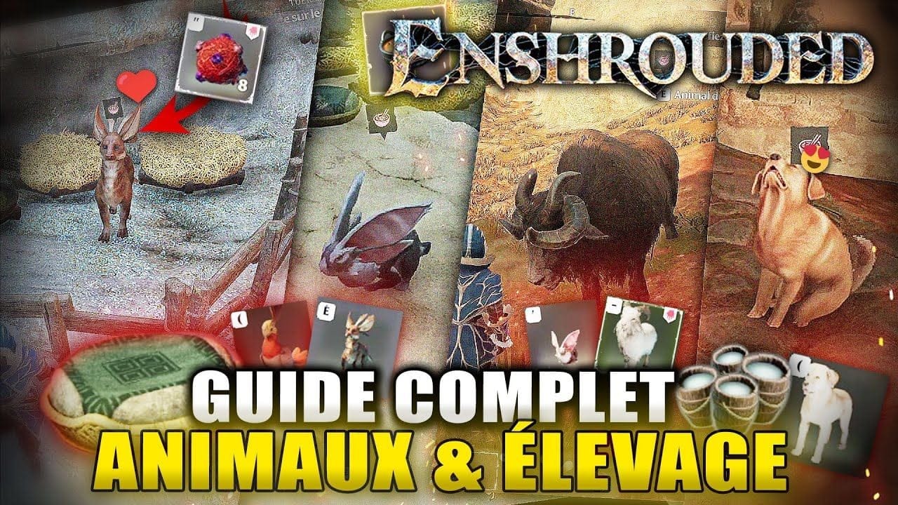 Enshrouded : Guide ÉLEVAGE et Animaux de Compagnie (Capture et Appât) Chien, Chat, Cerf, Yack, ...