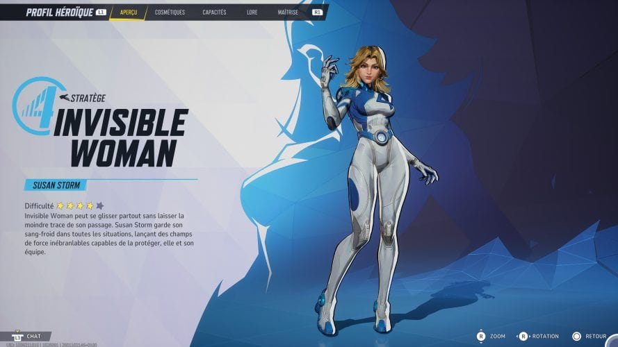 Invisible Woman : Capacités, stats, costumes | Guide Marvel Rivals