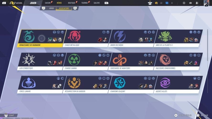 Toutes les Associations | Guide Marvel Rivals