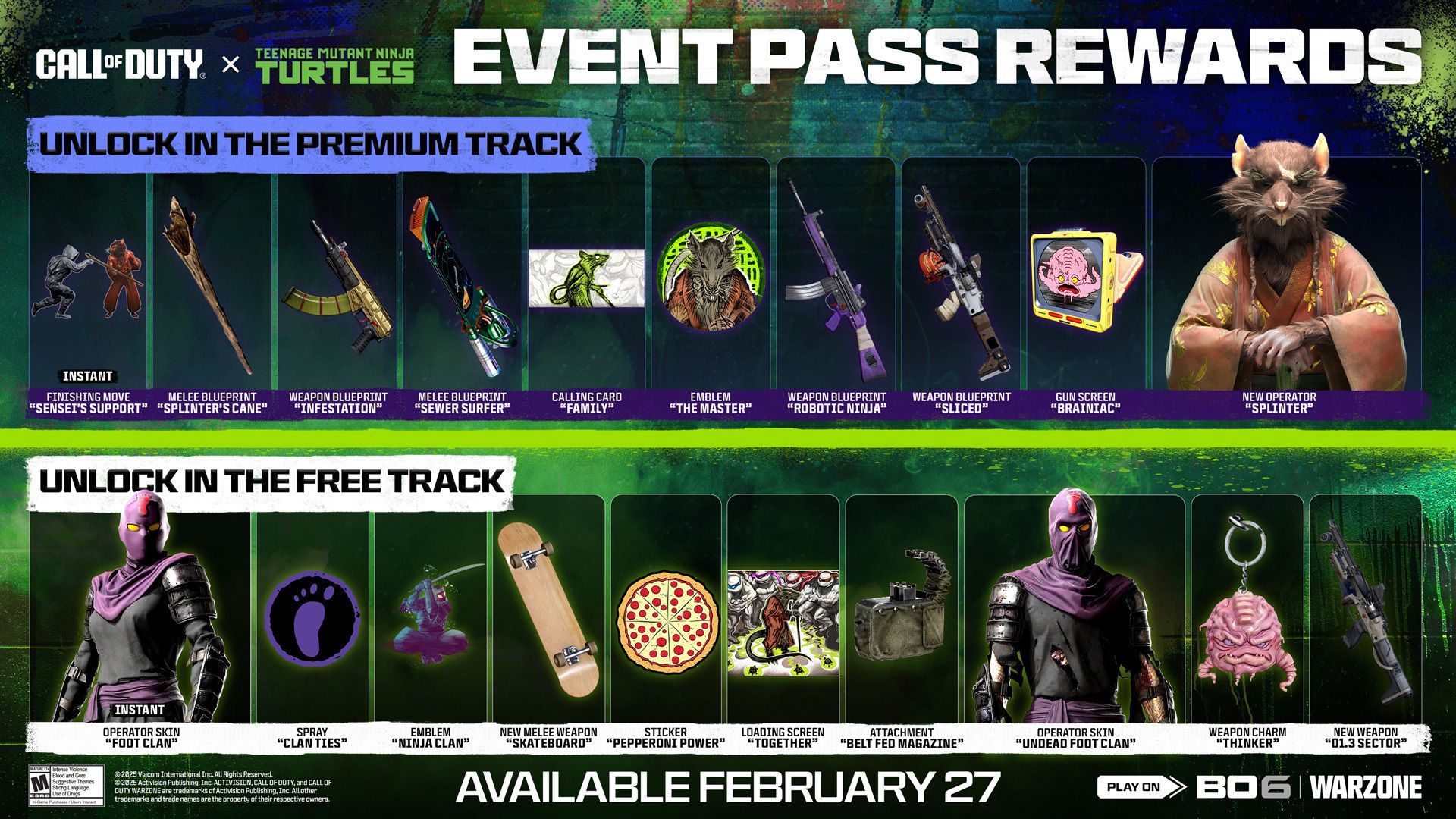 Voici toutes les récompenses Teenage Mutant Ninja Turtles que tu pourras bientôt obtenir dans Call of Duty.