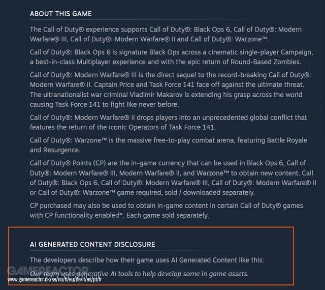 Activision l'admet : Call of Duty utilise l'IA générative dans son dernier opus.