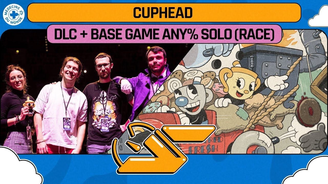 Cuphead DLC + Base Game any% par Rapho, Xeeloks, Vicky Spleen, Hachraam en 45:28.1 | SPEEDONS 2025