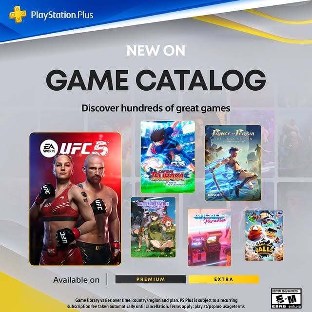 PlayStation on Instagram: "The PlayStation Plus Game Catalog for March includes:   💥 UFC 5 🏜️ Prince of Persia: The Lost Crown ⚽ Captain Tsubasa: Rise of New Champions  …and more. Find out the full lineup on PlayStation Blog."