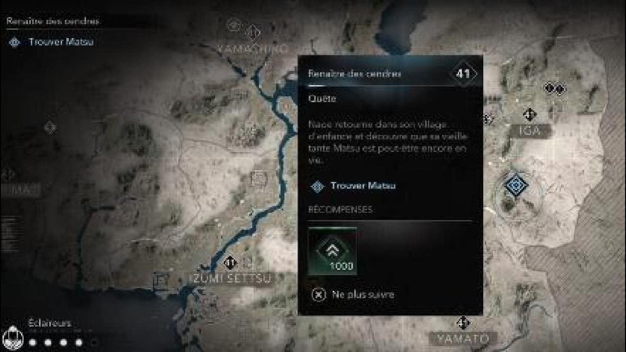 Assassin's Creed Shadows Quete Renaitre des centre - ou est Matsu Emplacement /Localisation