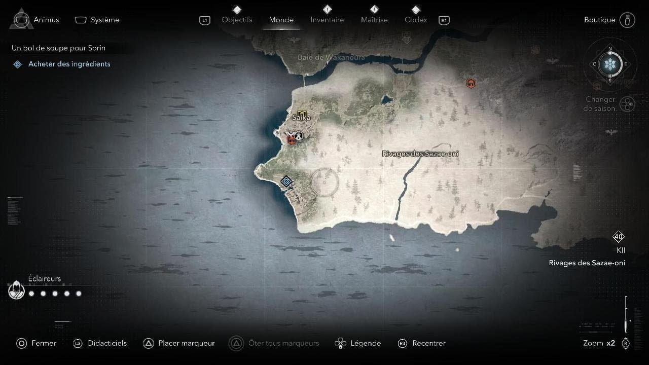 Assassin's Creed Shadows Quete Junjiro Un bol de soupe pour sorin Emplacement/Localisation