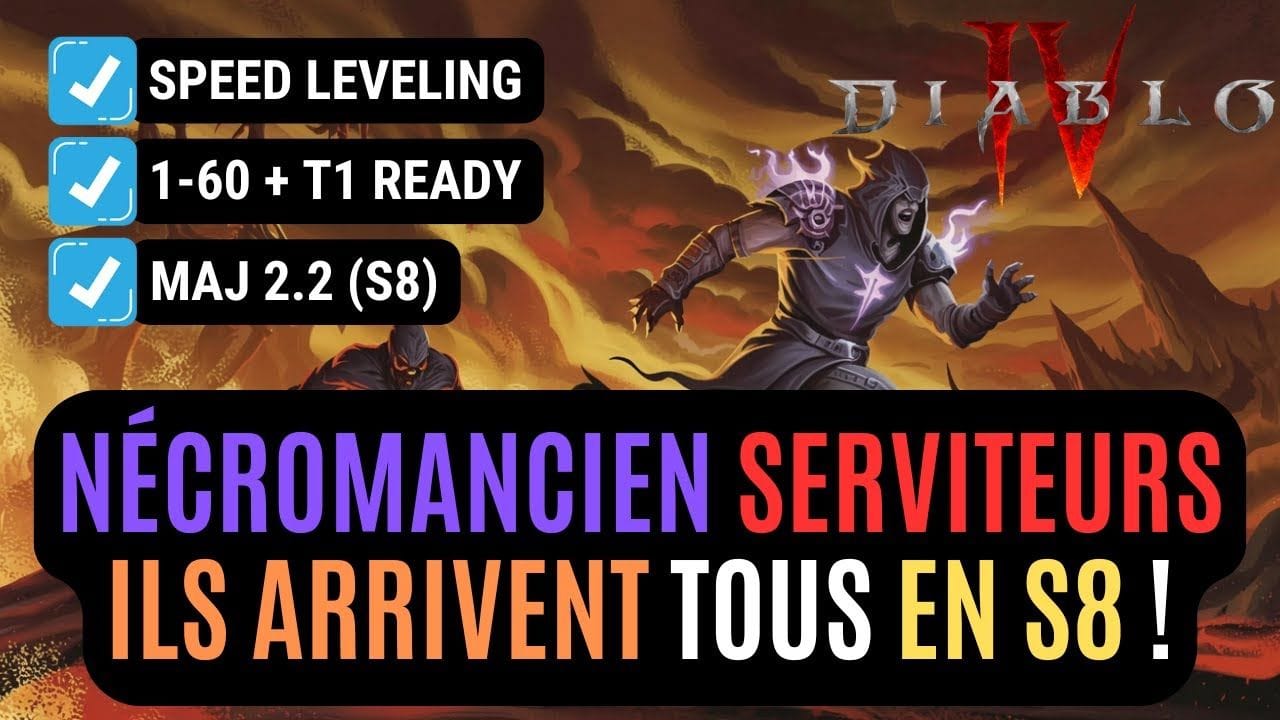 Le build Nécromancien Serviteurs Qui Se Promène En Speed Leveling Saison 8 Dans Diablo IV !