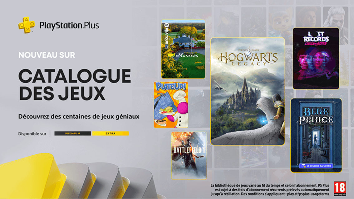 GEEKNPLAY - PlayStation Plus avril 2025 - Hogwarts Legacy, Battlefield 1, EA Sports PGA Tour et bien d'autres au programme