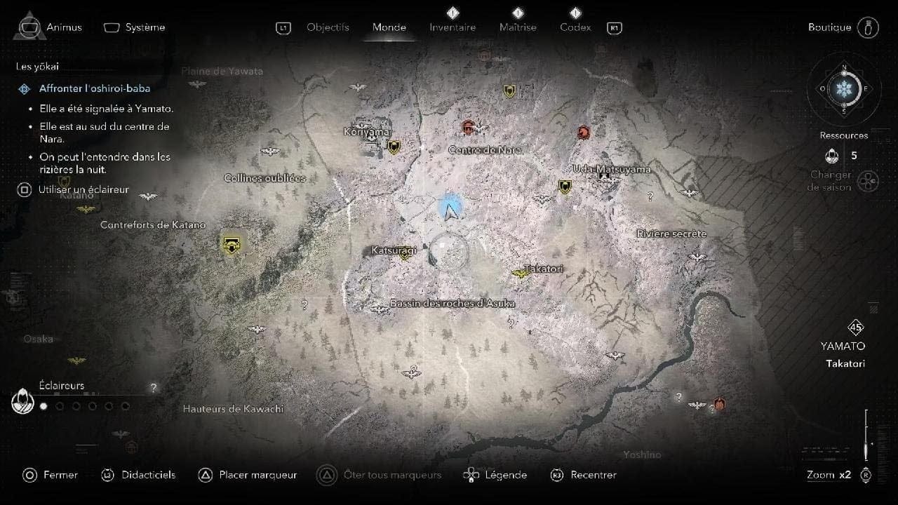 Assassin's Creed Shadows Cible Oshiroi-Baba emplacement /Localisation