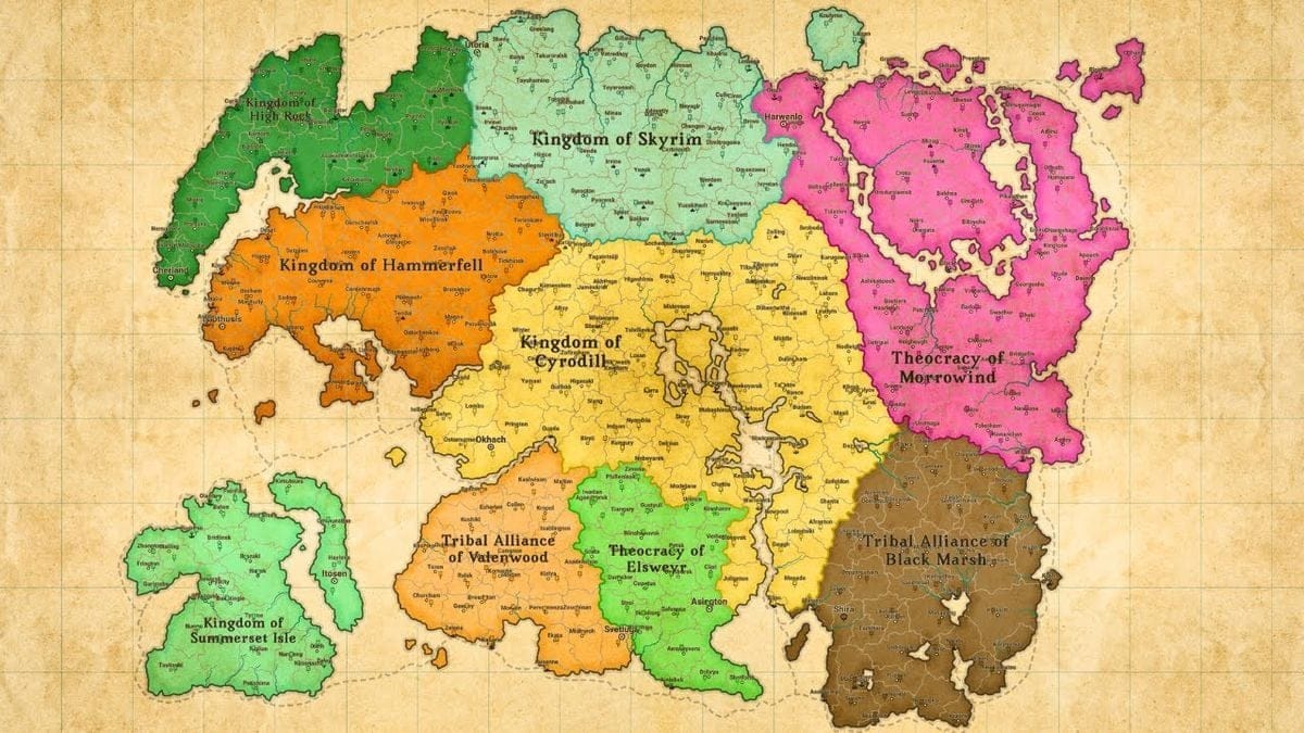 Carte interactive Oblivion Remastered : Sanctuaires, quêtes, villes... La carte de Cyrodiil à 100%