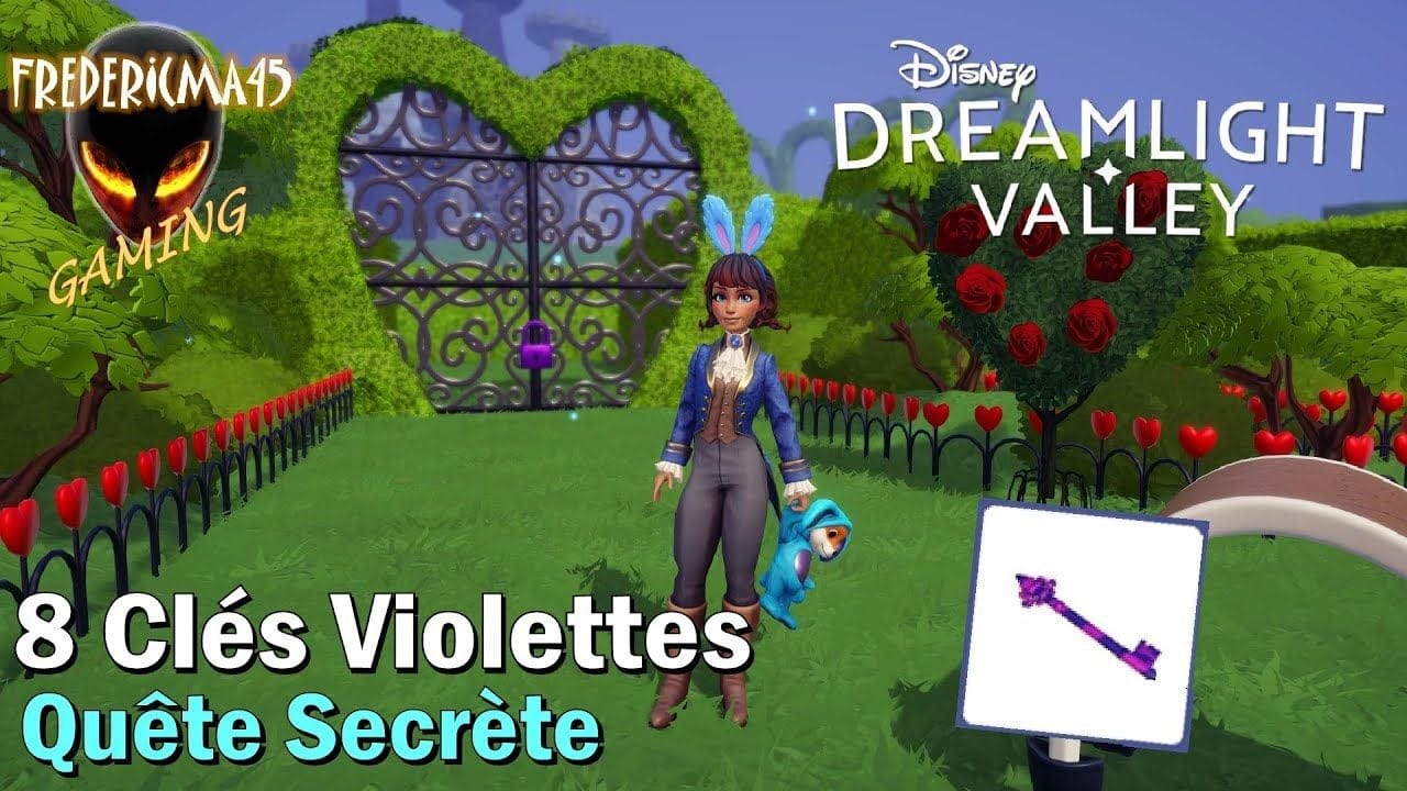 Disney Dreamlight Valley [FR] Quête Secrète des 8 Clés Violettes - ALICE au Pays des Merveilles