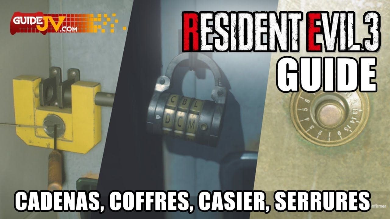RESIDENT EVIL 3 - TOUS LES CADENAS, COFFRES, CASIER ET SERRURES CODE ET SOLUTION (Sésame, Ouvre toi)