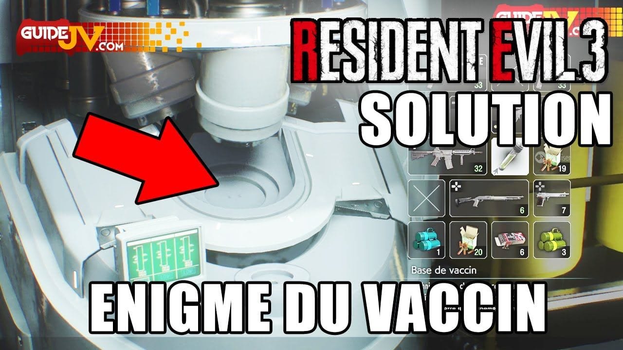 RESIDENT EVIL 3 - SOLUTION DE L'ÉNIGME DE LA SYNTHÉTISATION DU VACCIN (Nest 2)