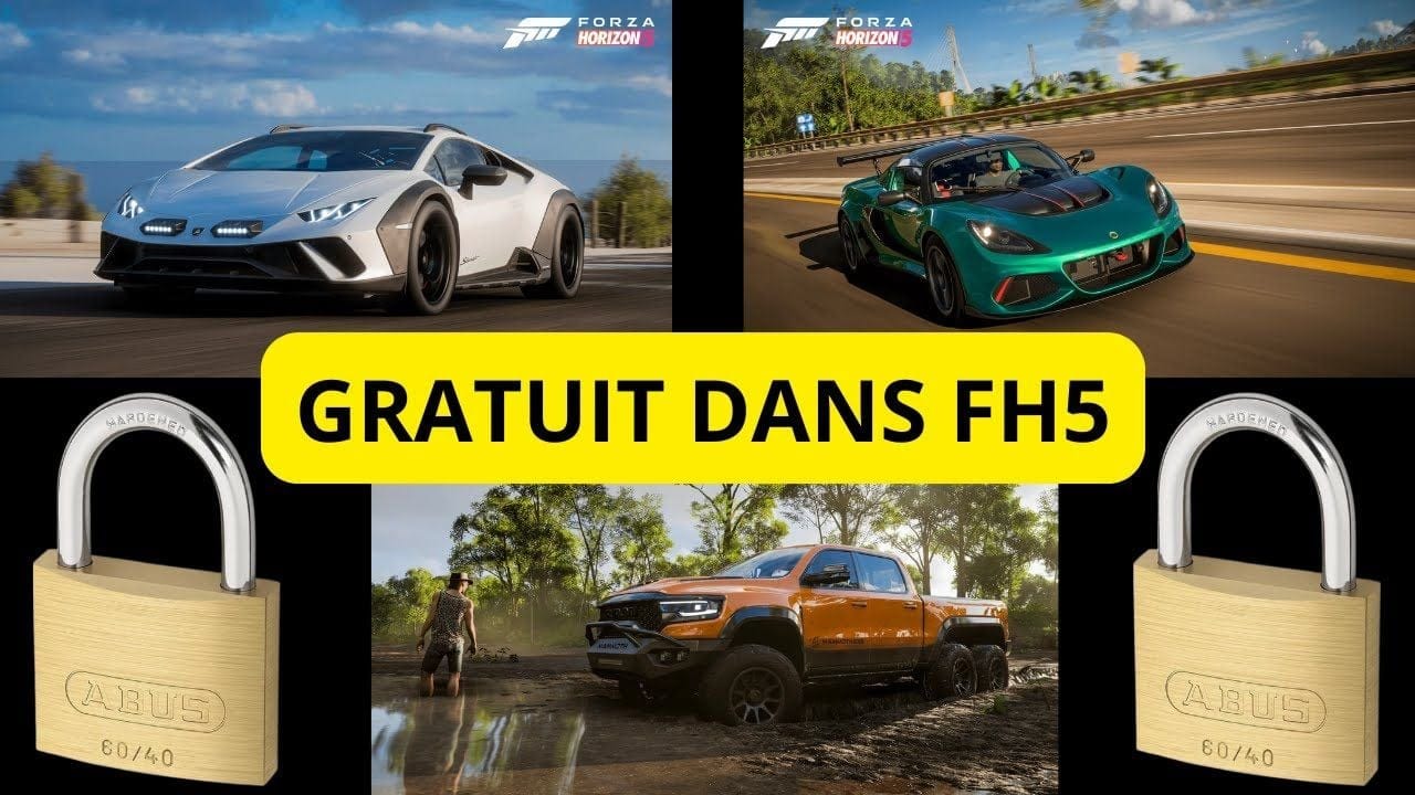 GRATUIT : Lamborghini Huracán Sterrato, Lotus Exige Cup 430 & Hennessey Mammoth 6x6. Forza Horizon 5