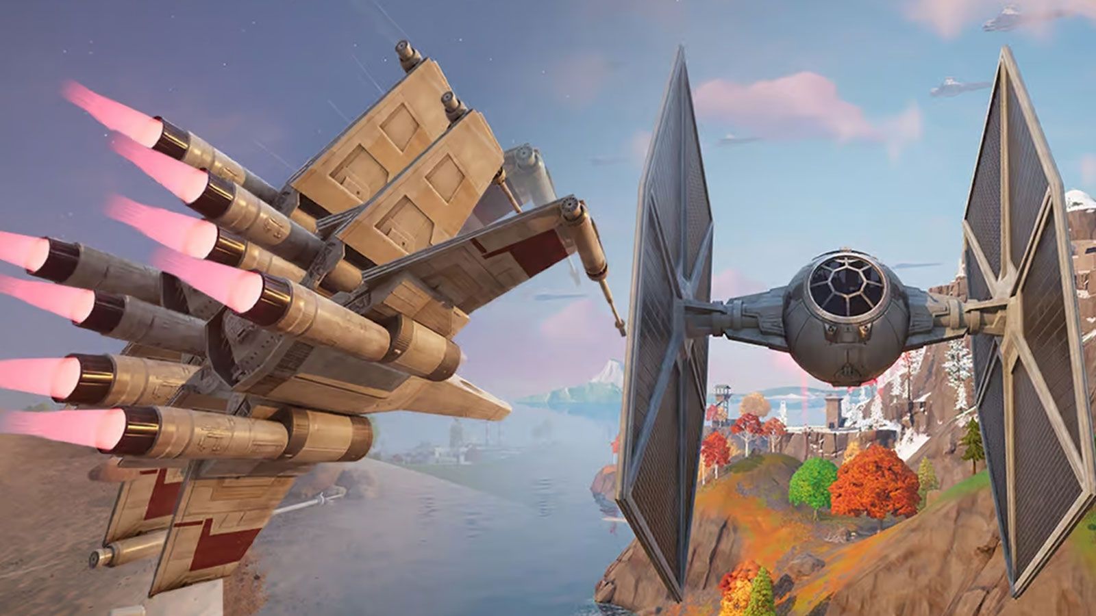 Tous les emplacements des chasseurs X-Wing et TIE dans Fortnite Chapitre 6 Saison 3 - Dexerto