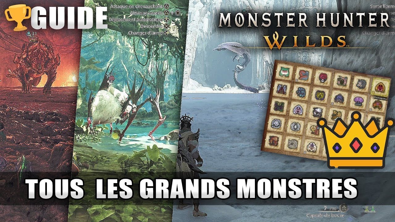Monster Hunter Wilds : Tous les GRANDS MONSTRES (Guide 100% Couronnes d'Or) Dieu de la Chasse