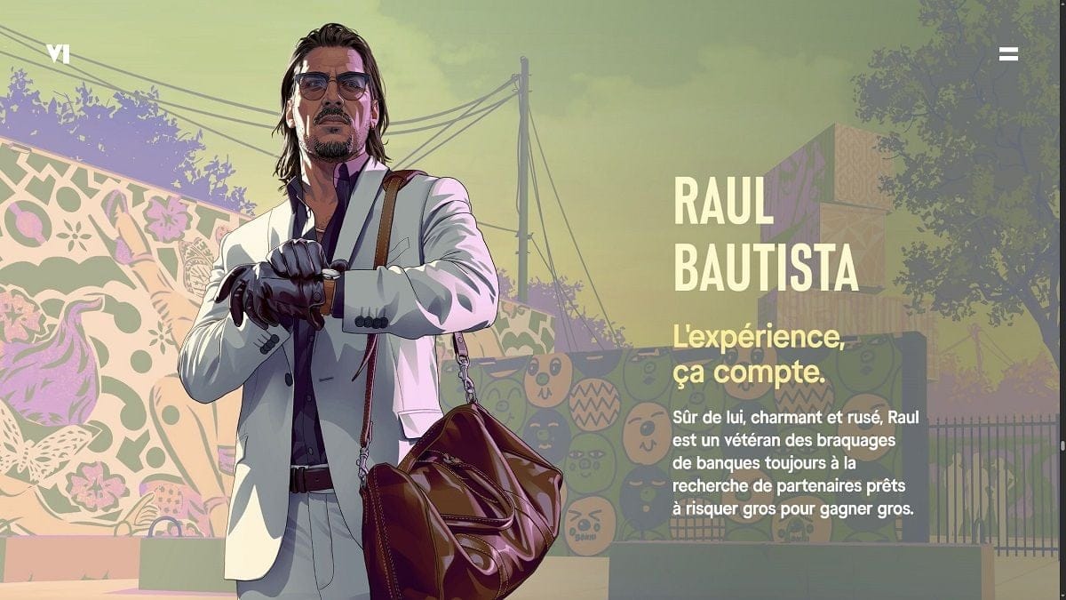 Raul Bautista, le vétéran des braquages de GTA 6 se dévoile avec sa fiche de personnage