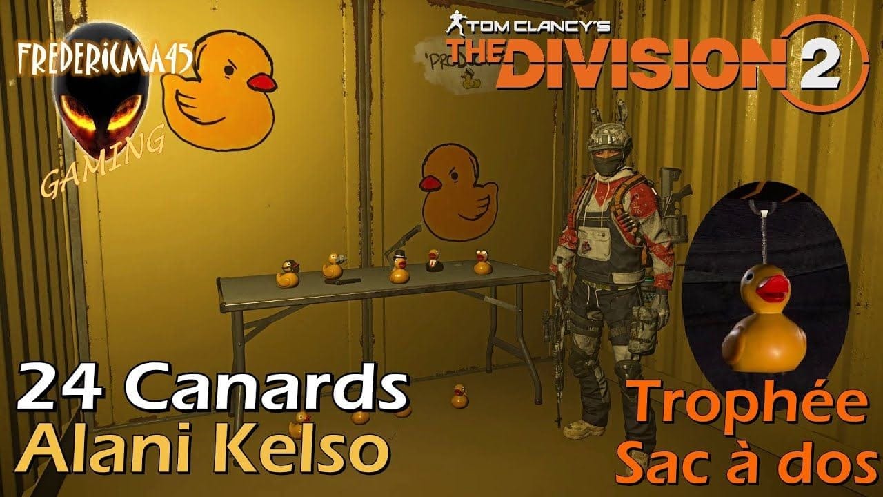 THE DIVISION 2 : 24 Canards d'Alani Kelso Roosevelt Island - Localisation - Trophée sac à dos Canard