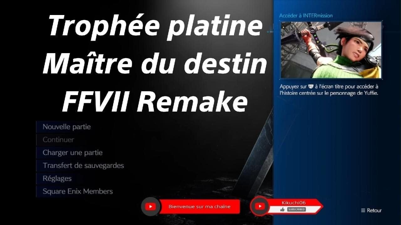 Trophée platine " Maître du destin " Final Fantasy VII Remake