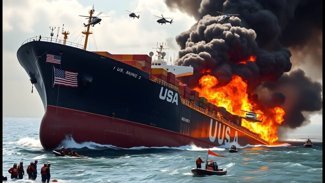 Today, 2 US cargo ships carrying 7000 tons of explosives were destroyed by YAK-141 missiles.