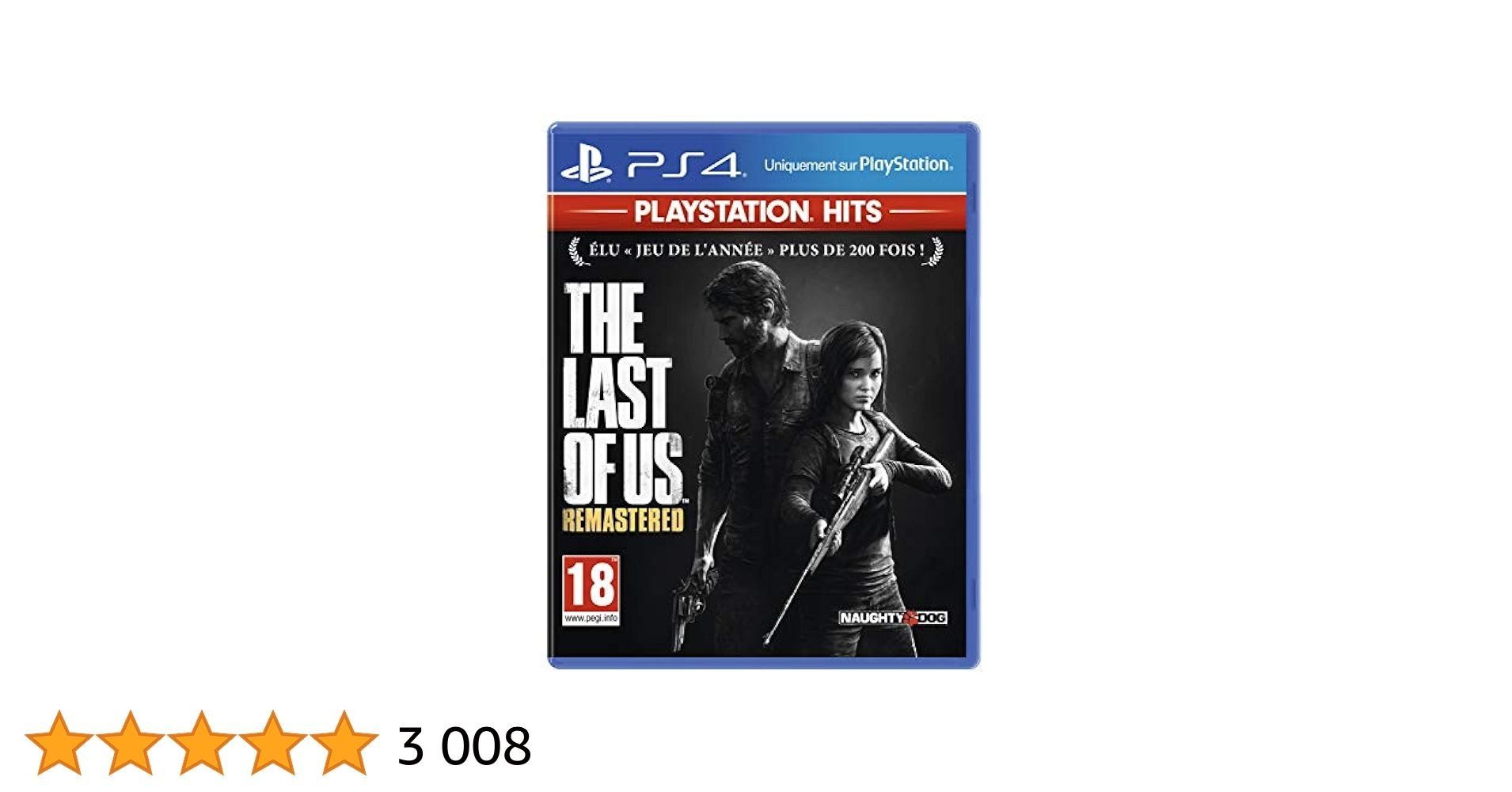 Sony,The Last Of Us Remastered PS4, 1 Joueur, Mode Multijoueurs Disponible, Version Physique avec CD, En Français, PEGI 18+, Jeu pour PlayStation 4