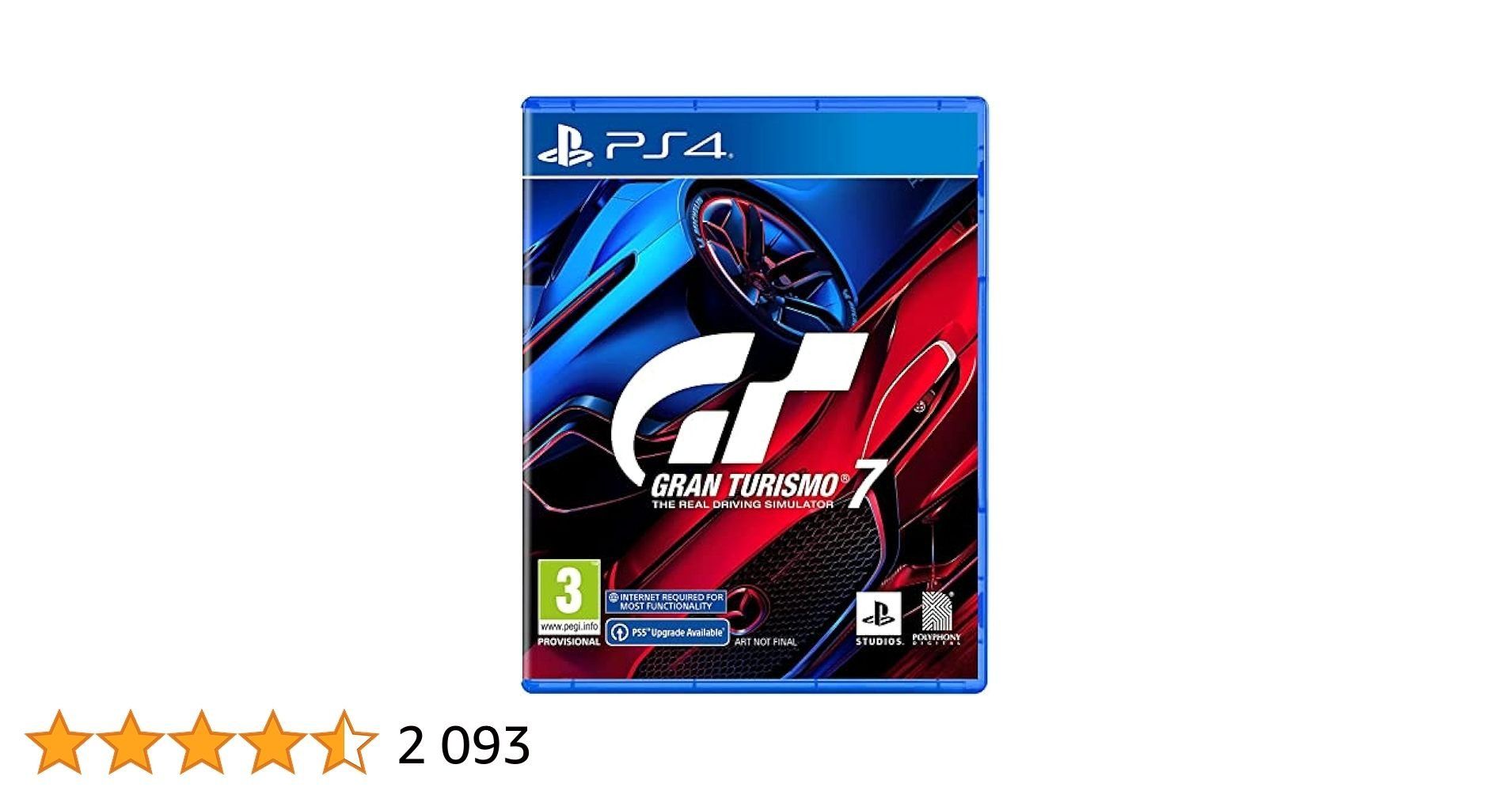 Sony, Gran Turismo 7 PS4, Jeu de Course, Édition Standard, Version Physique avec CD, En Français, 1 Joueur et Multijoueurs, PEGI 3, Pour PlayStation 4