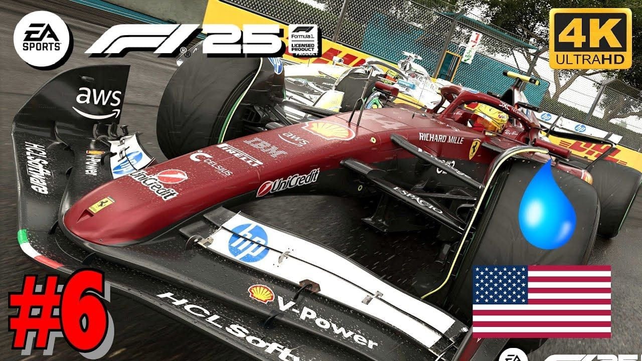F1 25 Mode Carrière - GRAND PRIX DE MIAMI - HAMILTON FERRARI 4K Ultra 60fps