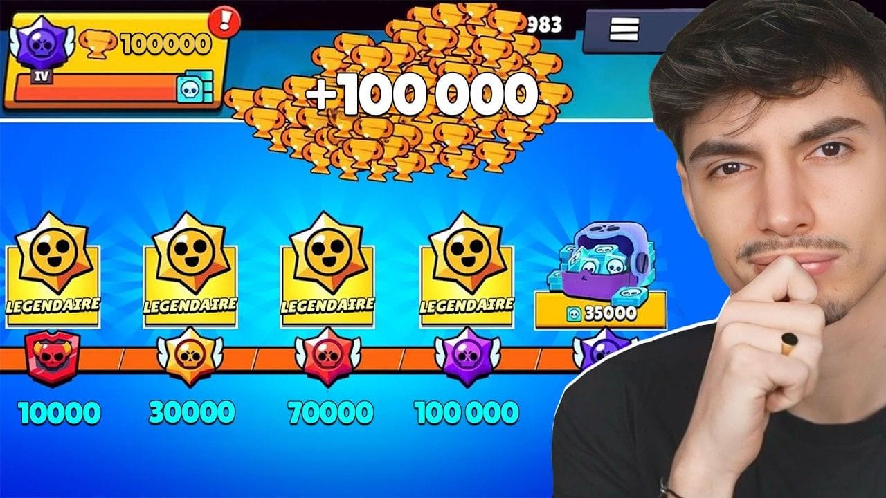 DE 0 à 100.000 TROPHÉES en 20 MINUTES - NOUVELLE TROPHY ROAD BRAWL STARS